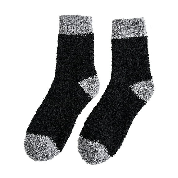 Fesfesfes Winter Socks for Men Coral Fleece Socks Plush Middle Tube Sleeping Socks Home Stocking