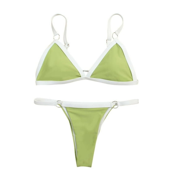 Fesfesfes Women Bandeau Bandage Bikini Set Push-Up Brazilian Swimwear Teen Girls Young Ladies Beachwear Swimsuit