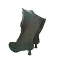 thumbnail image 1 of Fesfesfes Women Boots Shoes Winter Warm Mid Heel Casual Retro British Style Solid Color Lace-up Pointed Mid-calf 6(37), 1 of 3