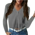 thumbnail image 1 of Fesfesfes Women Cardigan Women Fall And Winter Casual Long Sleeve Solid Color Sweater Tops Blouse Cardigan Clearance, 1 of 8