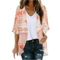 thumbnail image 1 of Fesfesfes Women Cardigan Women Floral Print Puff Sleeve Kimono Cardigan Loose Chiffon Cover Up Casual Blouse Tops, 1 of 5