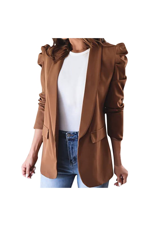 Women Cardigan Women Solid Long Sleeve Office Coat Cardigans Suit Long Jacket Tops