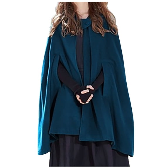 Fesfesfes Women Cardigan Women Trench Coat Open Front Cardigan Jacket Coat Shawl Cape Cloak Mantle Plus