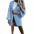 thumbnail image 1 of Fesfesfes Women Casual Lapel Jacket Long Sleeve Outwear with Pocket Plush Long Knit Cardigan Sweater, 1 of 1