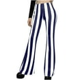 thumbnail image 1 of Fesfesfes Women Casual Pants Fashion Striped Printed High Waist Flare Pants Sale Items, 1 of 9