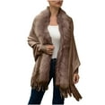 thumbnail image 1 of Fesfesfes Women Cloak Cape Casual Soild Long Sleeve Pocket Knit Cardigan Sweater Coat Outwear Plus Size $10, 1 of 5