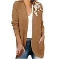 thumbnail image 1 of Fesfesfes Women Coat Casual Soild Color Cardigan Long Sleeve Tops with Pocket Long Knit Cardigan Sweater, 1 of 1