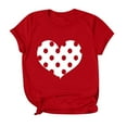 thumbnail image 1 of Fesfesfes Women Couples Lover Matching Tshirt Valentine's Day Short Sleeve Love Letter Print T Shirts Tops, 1 of 9