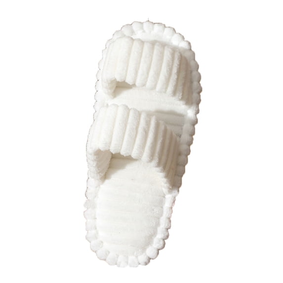 Fesfesfes Women Curly Hair Slippers Cozy Indoor House Shoes Non-Slip Lightweight Comfortable Soft Sole Casual Walking Footwear for Home Relaxation(White,40(US:7.5 ))