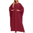 thumbnail image 1 of Fesfesfes Women Dress Loose Robe Casual Dress Foundation Solid Color Large Dress Long Sleeve Dress Under $10, 1 of 9
