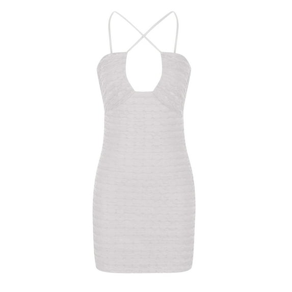 Fesfesfes Women Dress Pure Color Tight Fitting Bandage Buttock Dress Clothes Sale