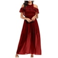 thumbnail image 1 of Fesfesfes Women Dress Sexy Dress Formal Gowns Evening Dresses Short Sleeve Party Club Dress, 1 of 9