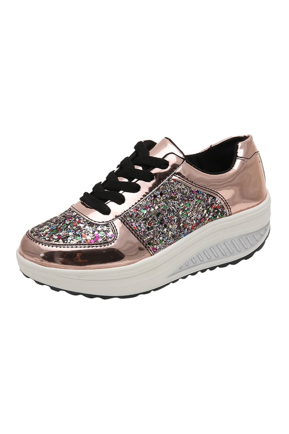Women Dress Shoes New Sequined Women's Shoes Foreign Trade Loose Fashion Sports Casual Shoes US:4.5(35)