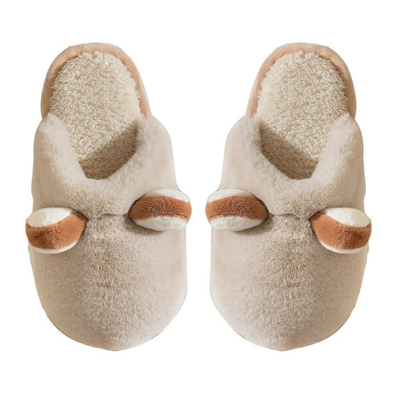 Fesfesfes Women Dress Shoes Winter Slipper Cute Winter Cotton Slippers Couple Models Thick Soles Warm Cotton Slippers Cute Womens House Slippers 10-10.5(44-45)