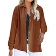 thumbnail image 1 of Fesfesfes Women Fall Cardigan Solid Color Loose Button Long Sleeve Cardigan Casual Top Shirt, 1 of 4