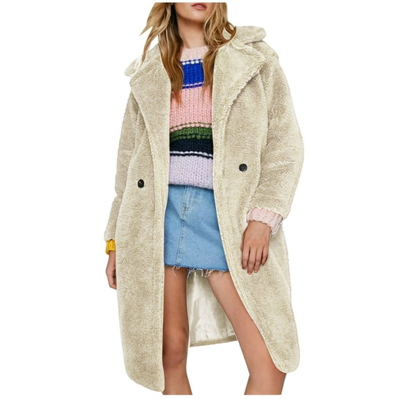 Fesfesfes Women Flannel Coat Fashion Top Socket Leopard Print Winter Thirt Comfortable Long Sleeve Coat