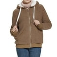 thumbnail image 1 of Fesfesfes Women Flannel Jacket Winter Warm Solid Teddy Fleece Hooded Casual Coat Hooded Jacket Outwear, 1 of 6