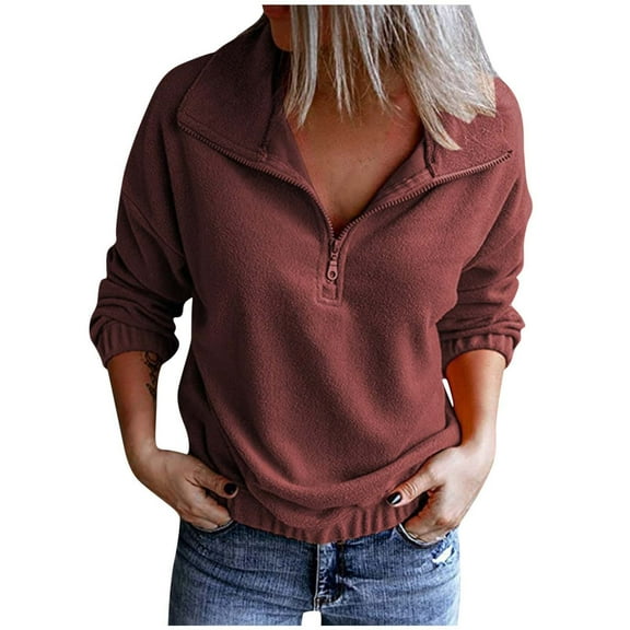 Fesfesfes Women Flannel Shirt Fashion Fleece Long Sleeve Fall And Winter Shirt Blouse Shirts