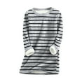 thumbnail image 1 of Fesfesfes Women Flannel Shirt Long Sleeve Thick Fleece Sweatshirt Winter Velvet Warm O-neck Underwear Tops, 1 of 5