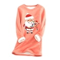 thumbnail image 1 of Fesfesfes Women Flannel Shirt Thick Fleece Printing Sweatshirt Winter Velvet Warm O-neck Underwear Top, 1 of 2