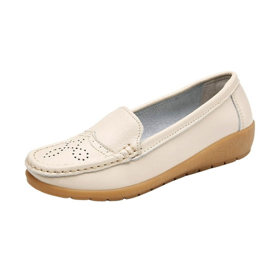 Fesfesfes Women Flats Comfortable Casual Hollowed Out Womens Synthetic Shoes With Soft Soles Sloping Heels 7.5(40)