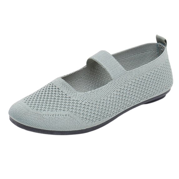 Fesfesfes Women Flats Shoes Round Toe Cloth Shoes Mother's Shoes Breathable Flat Bottomed Black Work Shoes Soft Bottomed Comfortable Shallow Cut Lightweight Shoe Fly Woven 37(6)