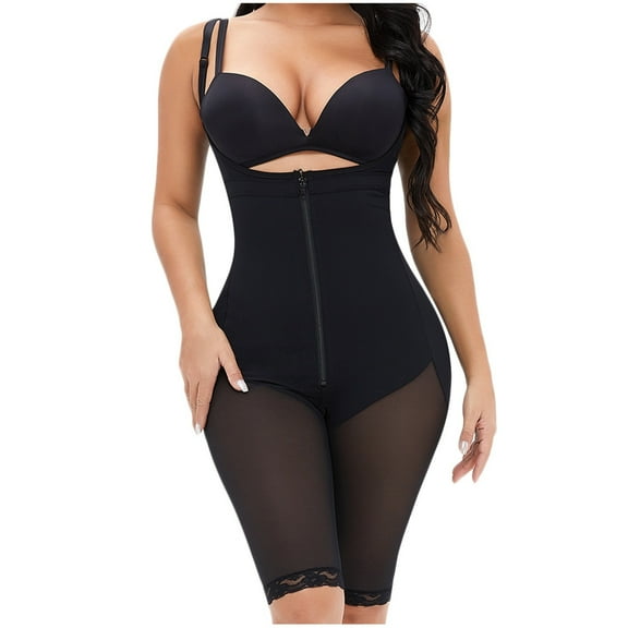 Fesfesfes Women Full Body Shaper Bodycon Bodysuit Straped Tummy Control Shapewear Ladies Plus Size Corset Underwear Under $10