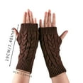thumbnail image 1 of Fesfesfes Women Girl Knitted Arm Fingerless Keep Warm Gloves Winter Gloves Soft Warm Mitten Under $10, 1 of 2