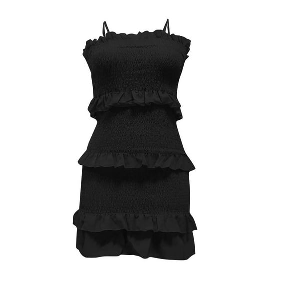 Fesfesfes Women Gowns Cool Solid Color Casual Formol Party Pleated Sling Elegant Dress or