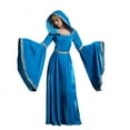 thumbnail image 1 of Fesfesfes Women Gowns Halloween Retro Gothic Round Neck Long Sleeve Medieval Court Long Dress Under $10, 1 of 1