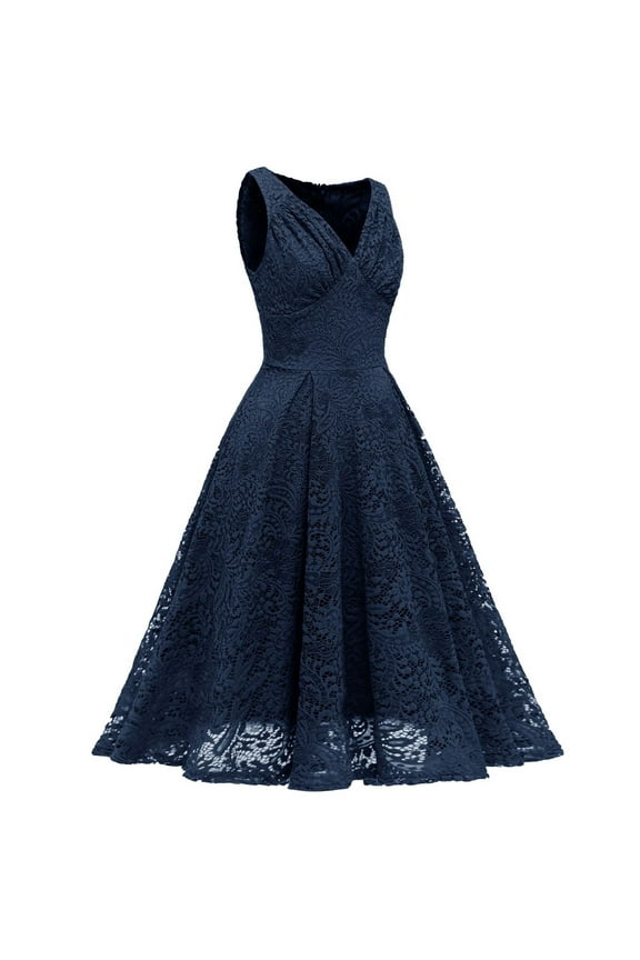 Women Gowns V-Neck Lace Color Block Draped Patchwork Cute Party Evening Formal Dress Plus Size $10