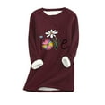 thumbnail image 1 of Fesfesfes Women Heart Print Thick Fleece Sweatshirt Velvet Warm Crewneck Pullover Top Gift For Couples, 1 of 3