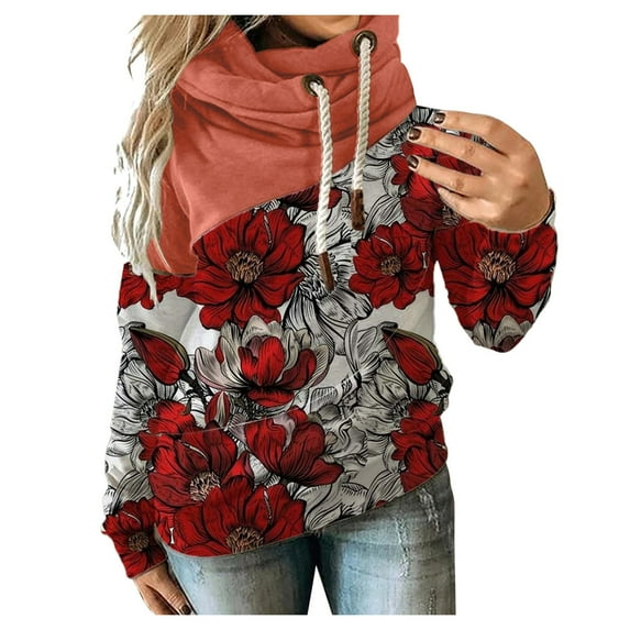Fesfesfes Women Hooded 3D Printed Sweatshirts Hoodies Tops Star Print Pullvoer Long Sleeve Tops on