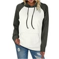 thumbnail image 1 of Fesfesfes Women Hooded Casual Long Sleeve Hoodie Patchwork Ladies Tops Sweatshirts or, 1 of 6