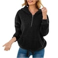 thumbnail image 1 of Fesfesfes Women Hooded Flannel Zipper Lace Long Sleeve Casual Sweatshirt Pullover Top Coat Clothes Sale, 1 of 7