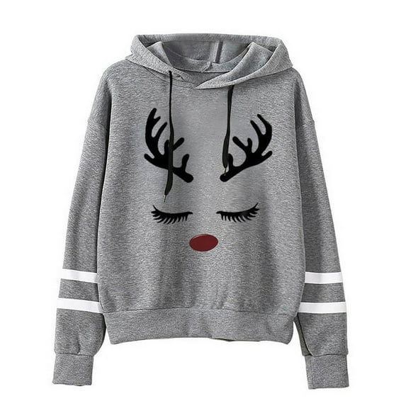 Fesfesfes Women Hooded Lightweight Long Sleeve Casual Pullover Hooded Tops or