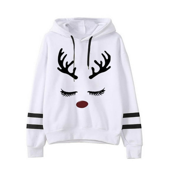 Fesfesfes Women Hooded Lightweight Long Sleeve Casual Pullover Hooded Tops or