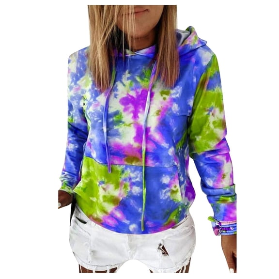 Fesfesfes Women Hooded Lightweight Long Sleeve Casual Pullover Hooded Tops Under $10