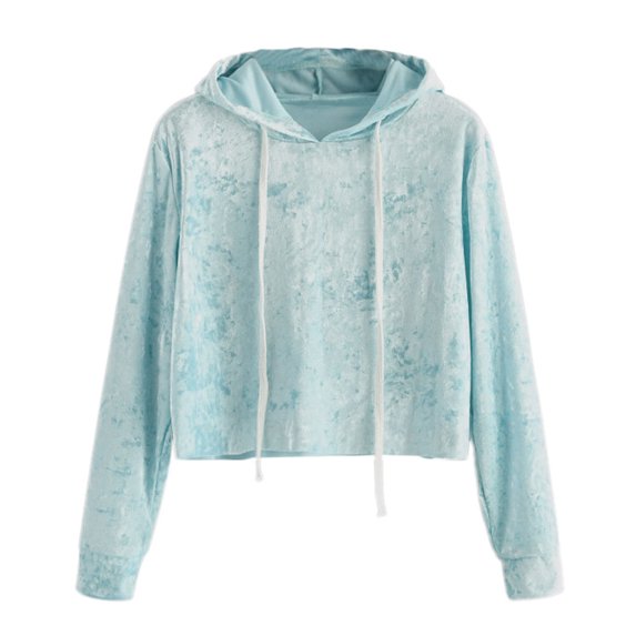 Fesfesfes Women Hooded Long Sleeve Hoodie Sweatshirt Jumper Hooded Pullover Tops Velvet Blouse Sale or Clearance