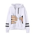 thumbnail image 1 of Fesfesfes Women Hooded Long Sleeve Stripe Print Jumper Hoodie Sweatshirt Pullover Tops Sale or Clearance, 1 of 5