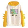 thumbnail image 1 of Fesfesfes Women Hooded Tops Casual Hoodie Print Long Sleeve Kawaii Dinosaur Sweatshirt Tops, 1 of 7