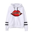 thumbnail image 1 of Fesfesfes Women Hoodie Casual Printed Long Sleeve Pullover Hoodie Two lines Tops, 1 of 2