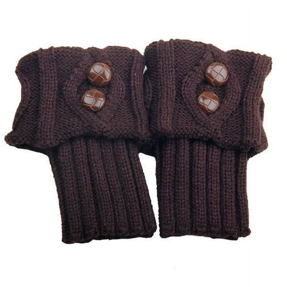 Fesfesfes Women Leg Warmers Knitted Short Knee Ankle Socks Winter Trim Boot Cuffs Toppers