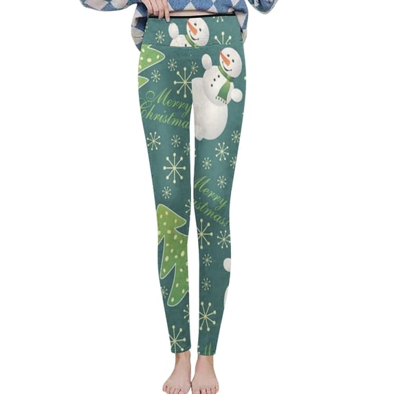 Fesfesfes Women Leggings Printing Warm Tight Thick Plush Wool Waist Full Length Pants Trousers Leggings Clearance Under $10