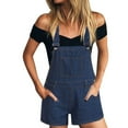 thumbnail image 1 of Fesfesfes Women Loose Denim Jumpsuit Bib Pants Overalls Jeans Denim Shorts Jumpsuit, 1 of 8