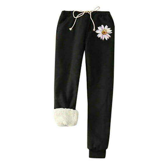 Fesfesfes Women Pant Fleece Lined Pant Ladies High Waist Keep Warm Long Thermal Pants Full Length Thick Pants Leggings