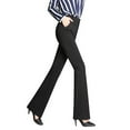 thumbnail image 1 of Fesfesfes Women Pant Trousers Plus Size Bell Bottom Trousers Ttraight Tigh Waist Work Pants, 1 of 7