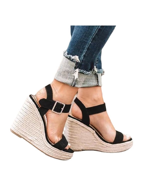 Women Platform Shoes Women's Wedges Shoes Ladies Beach Sandals Summer Non-Slip Causal Shoes 6(37)