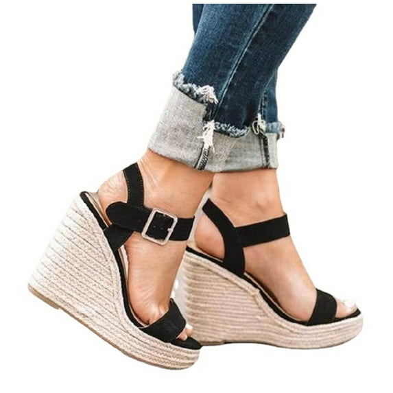 Fesfesfes Women Platform Shoes Women's Wedges Shoes Ladies Beach Sandals Summer Non-Slip Causal Shoes 9(42)