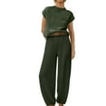 thumbnail image 1 of Fesfesfes Women Plus Size Shirts Women's Two Piece Outfits Sweater Knit Pullover Tops High Waisted Pants Tracksuit Home Sets50 Soft T Shirt Women 4XL(US:16), 1 of 8